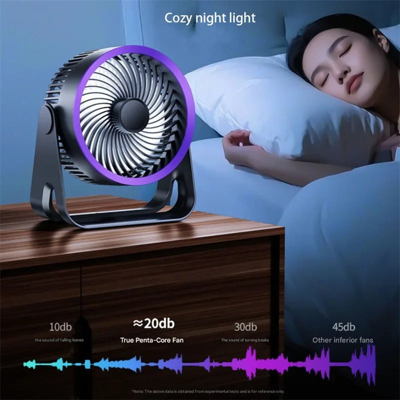 Quiet Wireless Desk Fan Offices Gaming Setups